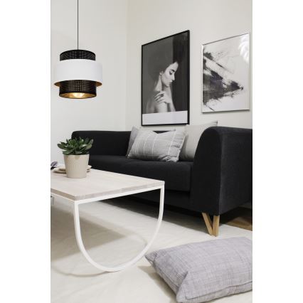 Lampadario a sospensione con filo NESS 1xE27/60W/230V nero/bianco
