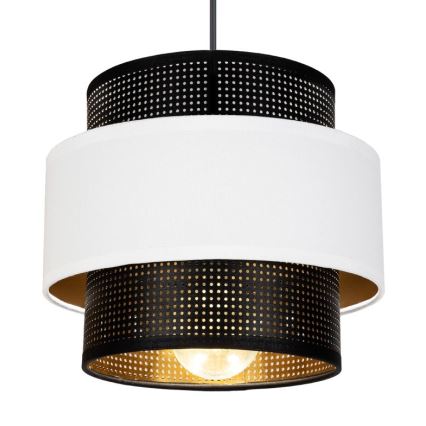 Lampadario a sospensione con filo NESS 1xE27/60W/230V nero/bianco