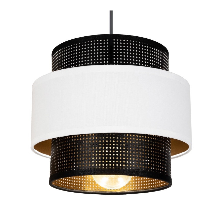 Lampadario a sospensione con filo NESS 1xE27/60W/230V nero/bianco
