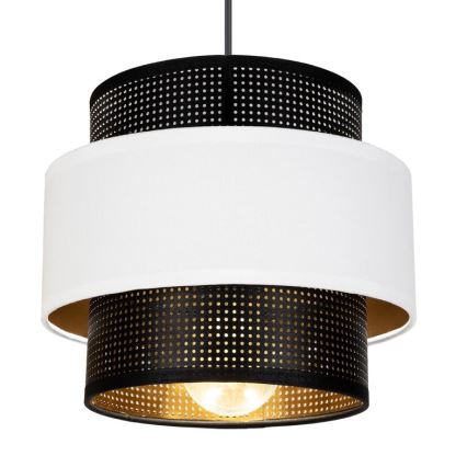 Lampadario a sospensione con filo NESS 2xE27/60W/230V diametro 30 cm nero/bianco