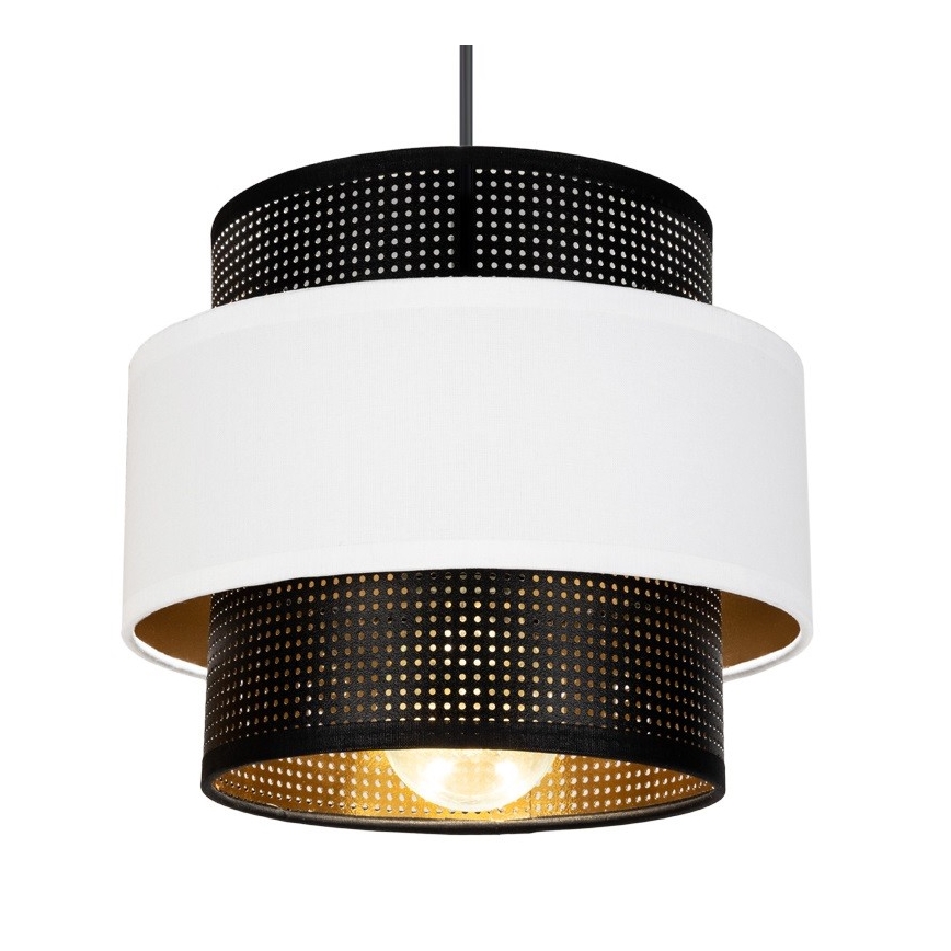 Lampadario a sospensione con filo NESS 2xE27/60W/230V diametro 30 cm nero/bianco