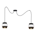 Lampadario a sospensione con filo NESS 2xE27/60W/230V ragno nero/bianco