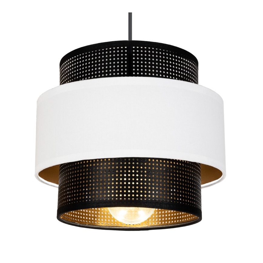 Lampadario a sospensione con filo NESS 2xE27/60W/230V ragno nero/bianco