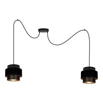 Lampadario a sospensione con filo NESS 2xE27/60W/230V ragno nero