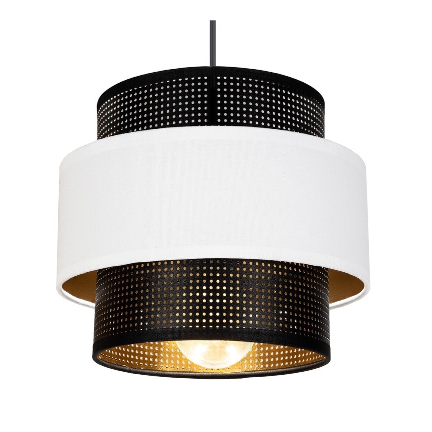 Lampadario a sospensione con filo NESS 3xE27/60W/230V ragno nero/bianco