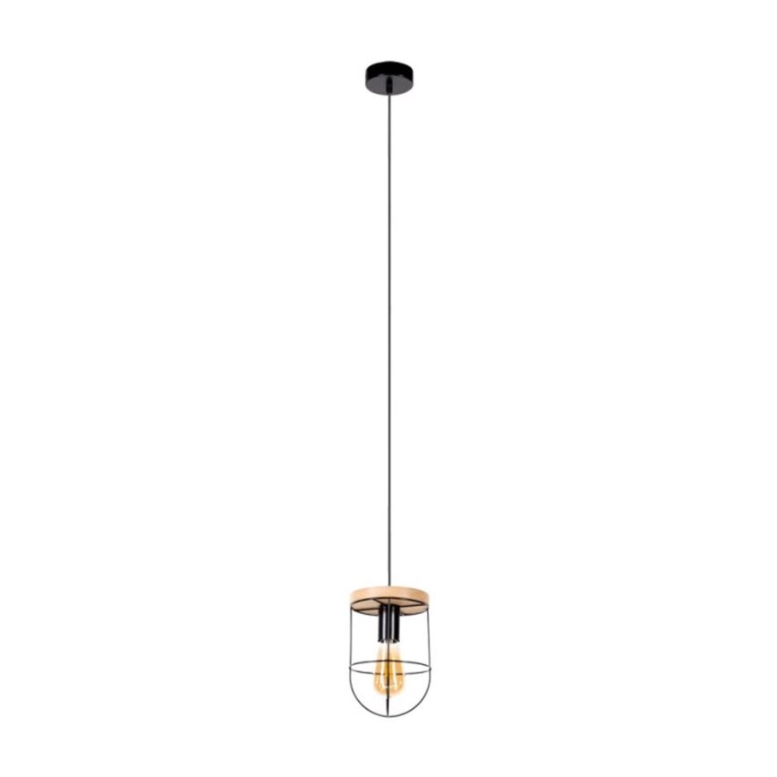 Lampadario a sospensione con filo NETUNO 1xE27/60W/230V quercia