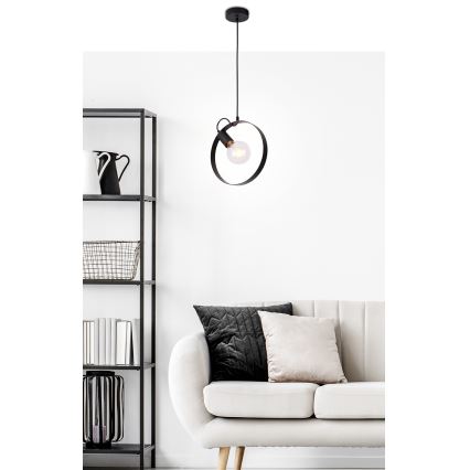 Lampadario a sospensione con filo NEXO 1xE27/40W/230V nero