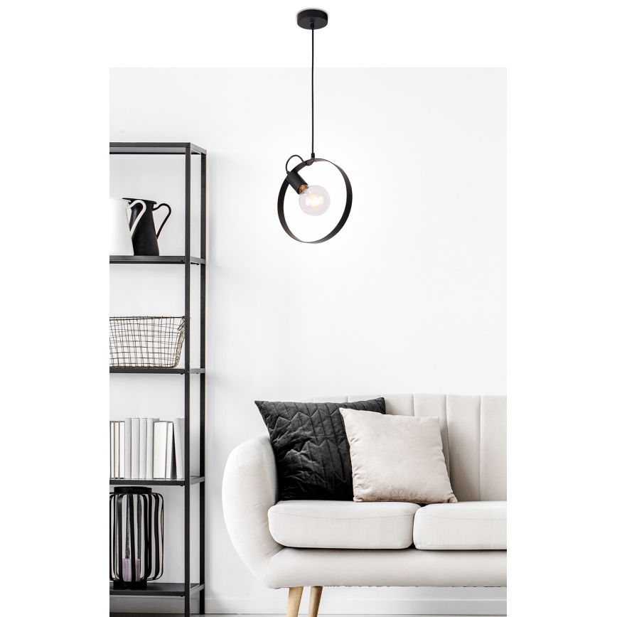 Lampadario a sospensione con filo NEXO 1xE27/40W/230V nero