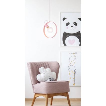 Lampadario a sospensione con filo NEXO 1xE27/40W/230V rosa