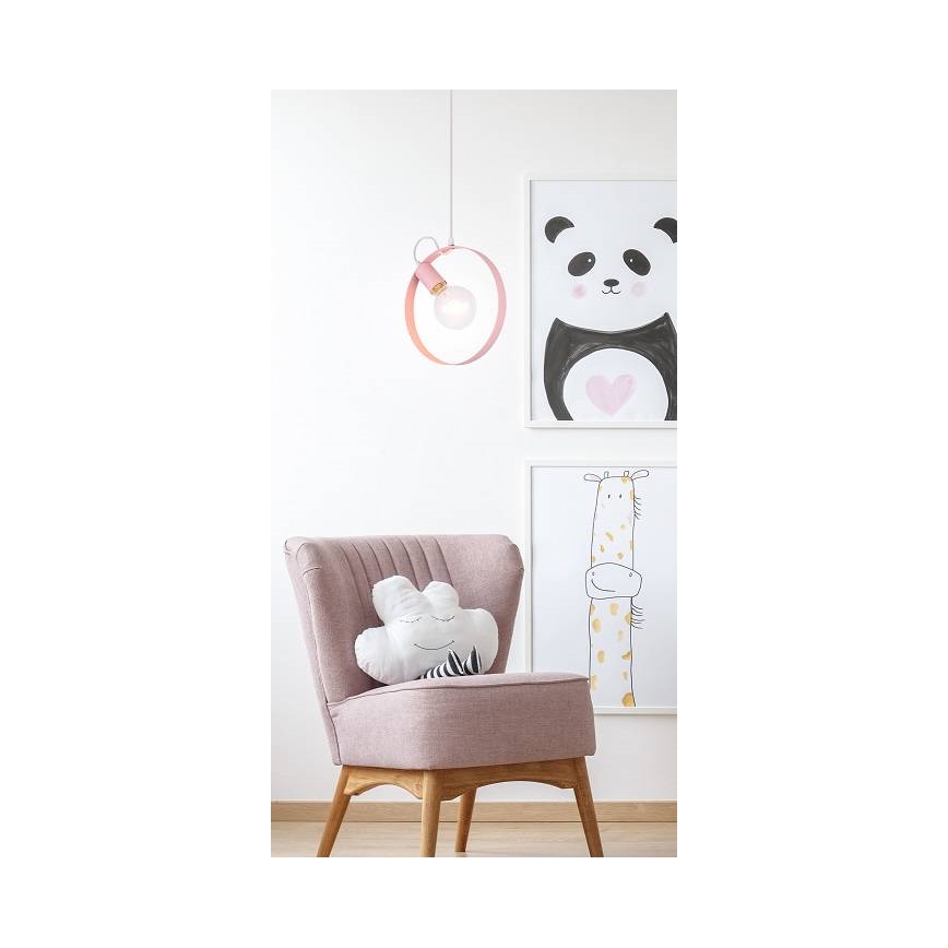 Lampadario a sospensione con filo NEXO 1xE27/40W/230V rosa