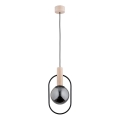 Lampadario a sospensione con filo NIKI 1xE14/10W/230V nero/beige