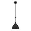 Lampadario a sospensione con filo NOAK 1xE27/15W/230V nero/cromo lucido