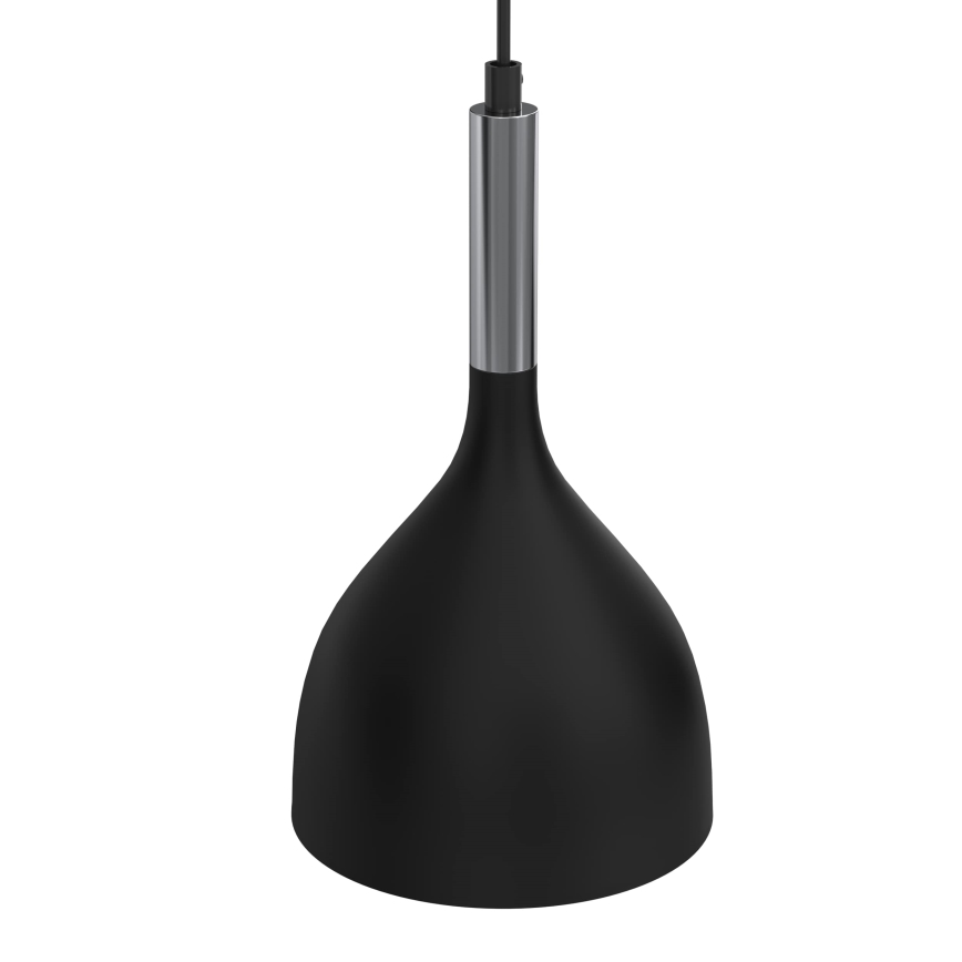 Lampadario a sospensione con filo NOAK 2xE27/15W/230V nero/cromo lucido