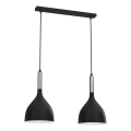 Lampadario a sospensione con filo NOAK 2xE27/15W/230V nero/cromo lucido