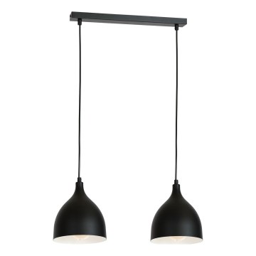 Lampadario a sospensione con filo NOAK 2xE27/15W/230V nero