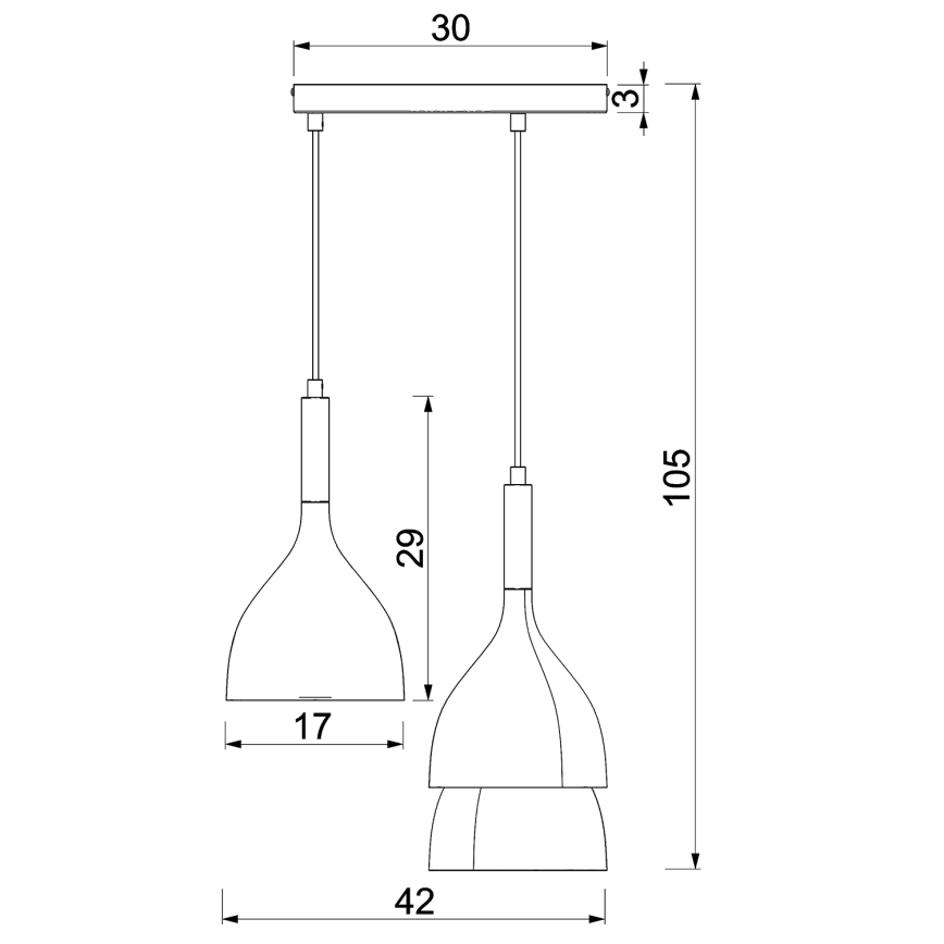 Lampadario a sospensione con filo NOAK 3xE27/15W/230V beige/oro