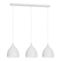 Lampadario a sospensione con filo NOAK 3xE27/15W/230V bianco