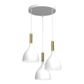 Lampadario a sospensione con filo NOAK 3xE27/60W/230V bianco/oro