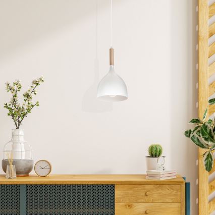 Lampadario a sospensione con filo NOAK WOOD 1xE27/60W/230V