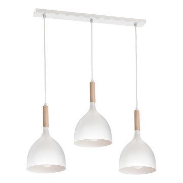 Lampadario a sospensione con filo NOAK WOOD 3xE27/60W/230V