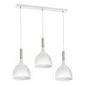 Lampadario a sospensione con filo NOAK WOOD 3xE27/60W230V