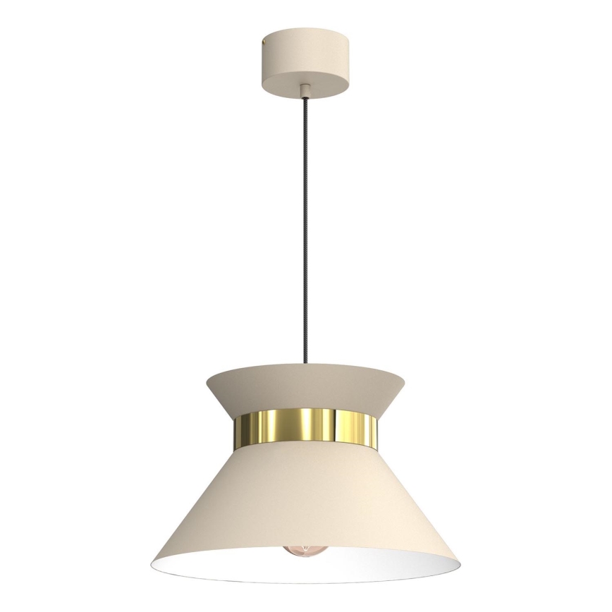 Lampadario a sospensione con filo NORGE 1xE27/15W/230V beige/oro