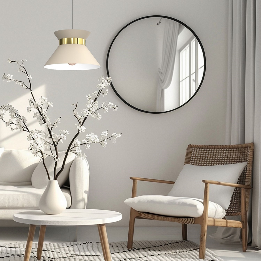 Lampadario a sospensione con filo NORGE 1xE27/15W/230V beige/oro