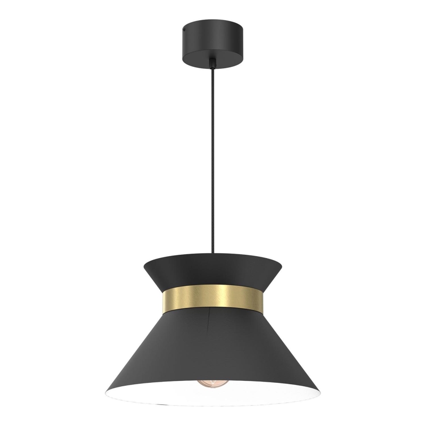 Lampadario a sospensione con filo NORGE 1xE27/15W/230V nero/oro