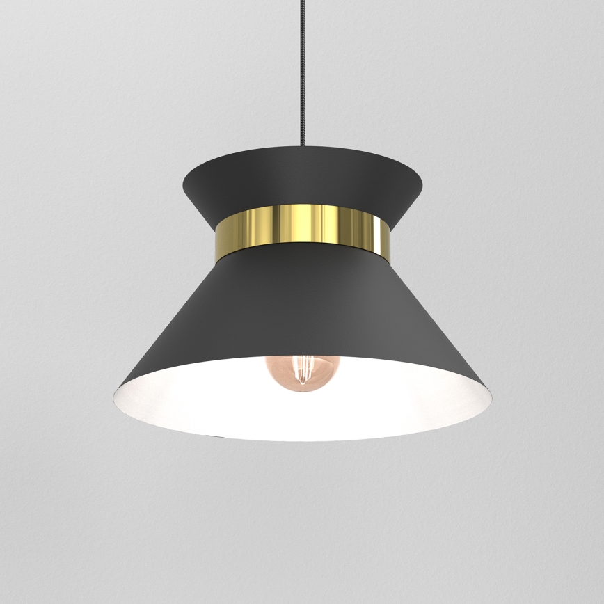 Lampadario a sospensione con filo NORGE 1xE27/15W/230V nero/oro