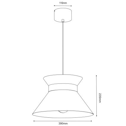 Lampadario a sospensione con filo NORGE 1xE27/15W/230V nero/oro