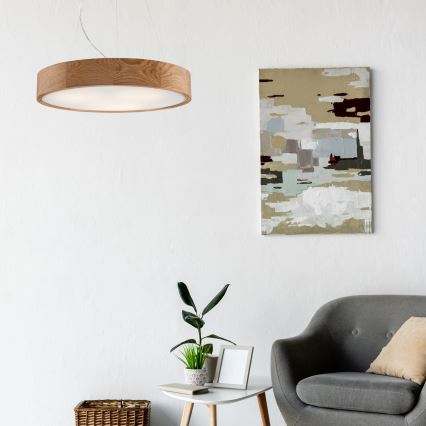 Lampadario a sospensione con filo OAK 3xE27/60W/230V quercia ø 47,5 cm - FSC certificato