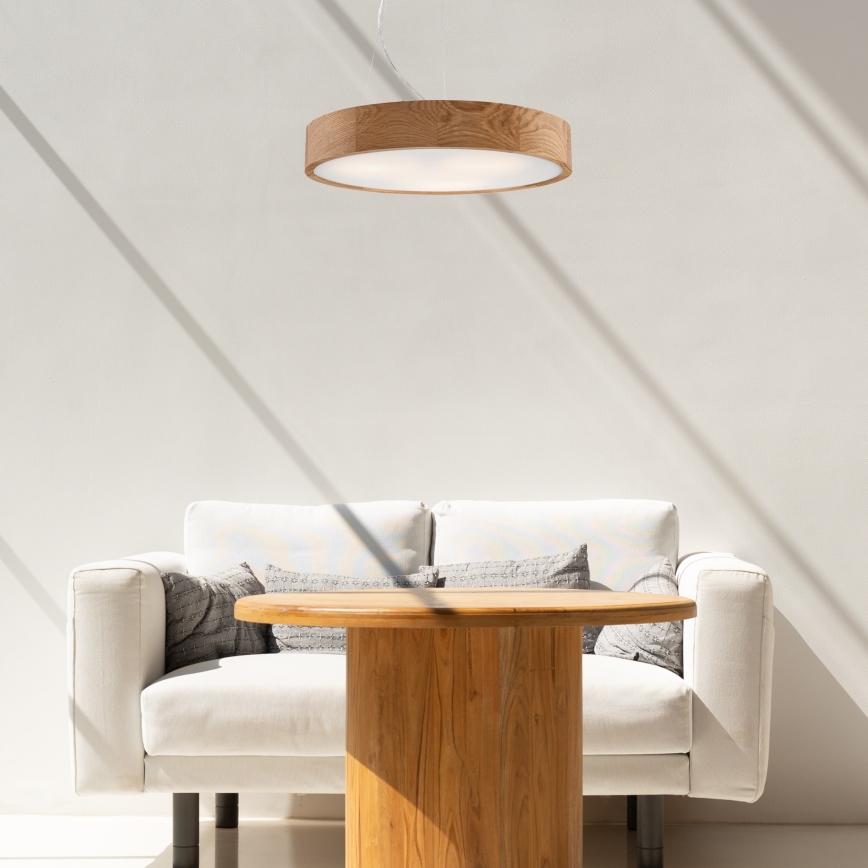 Lampadario a sospensione con filo OAK 3xE27/60W/230V quercia ø 47,5 cm - FSC certificato