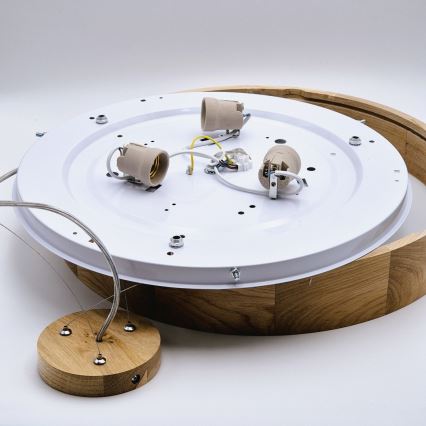 Lampadario a sospensione con filo OAK 3xE27/60W/230V quercia ø 47,5 cm - FSC certificato