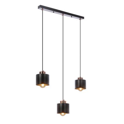 Lampadario a sospensione con filo OLENA 3xE27/60W/230V nero