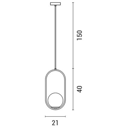 Lampadario a sospensione con filo ORBA 1xE27/15W/230V ottone