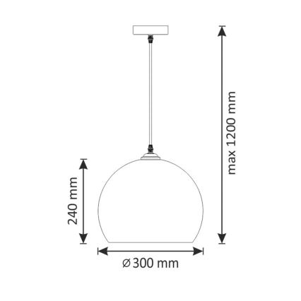 Lampadario a sospensione con filo OTIS 1xE27/20W/230V diametro 30 cm