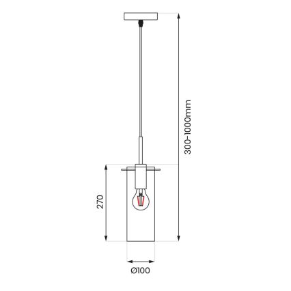 Lampadario a sospensione con filo PADOVA 1xE27/15W/230V nero