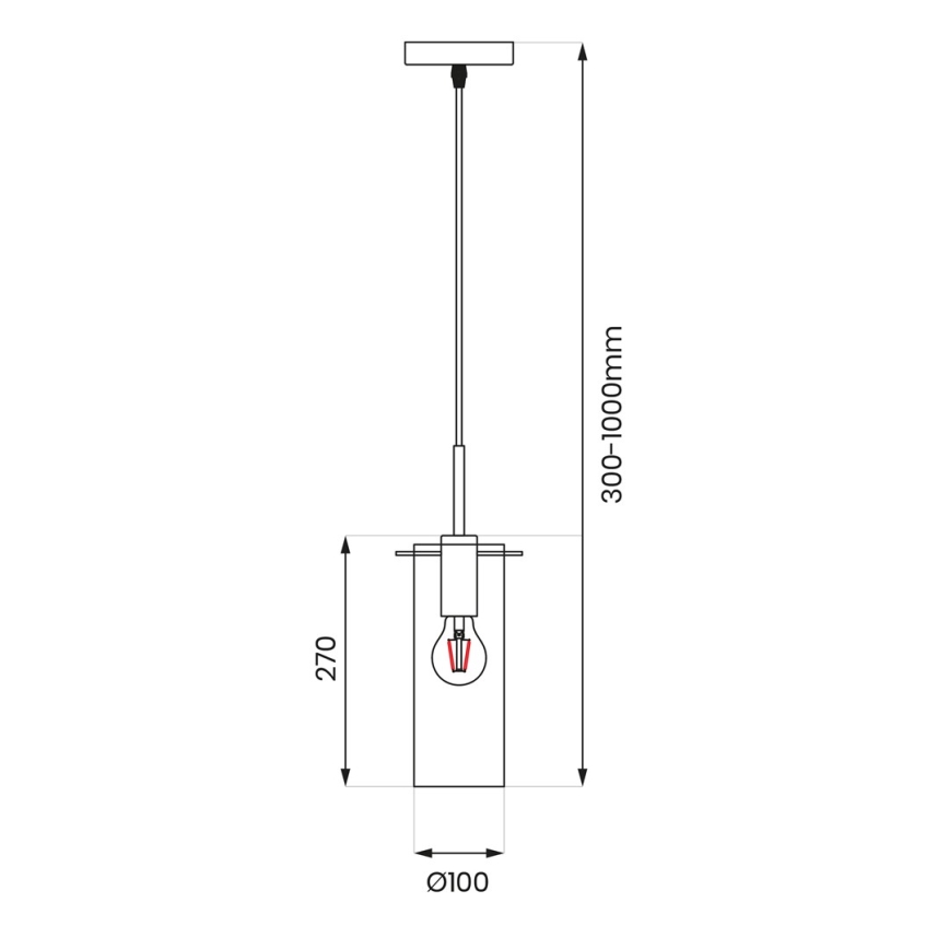 Lampadario a sospensione con filo PADOVA 1xE27/15W/230V nero