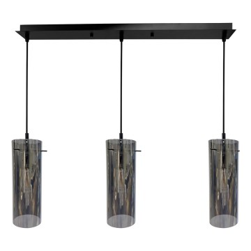 Lampadario a sospensione con filo PADOVA 3xE27/15W/230V nero