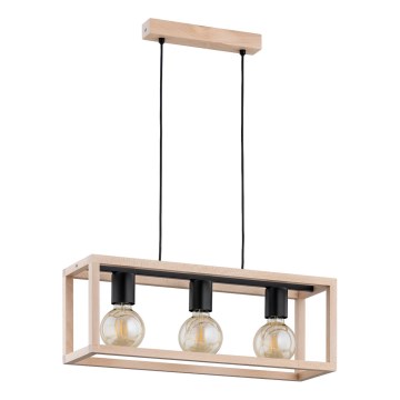 Lampadario a sospensione con filo PAKO 3xE27/15W/230V beige