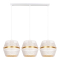 Lampadario a sospensione con filo PARIGI 3xE27/60W/230V bianco/oro