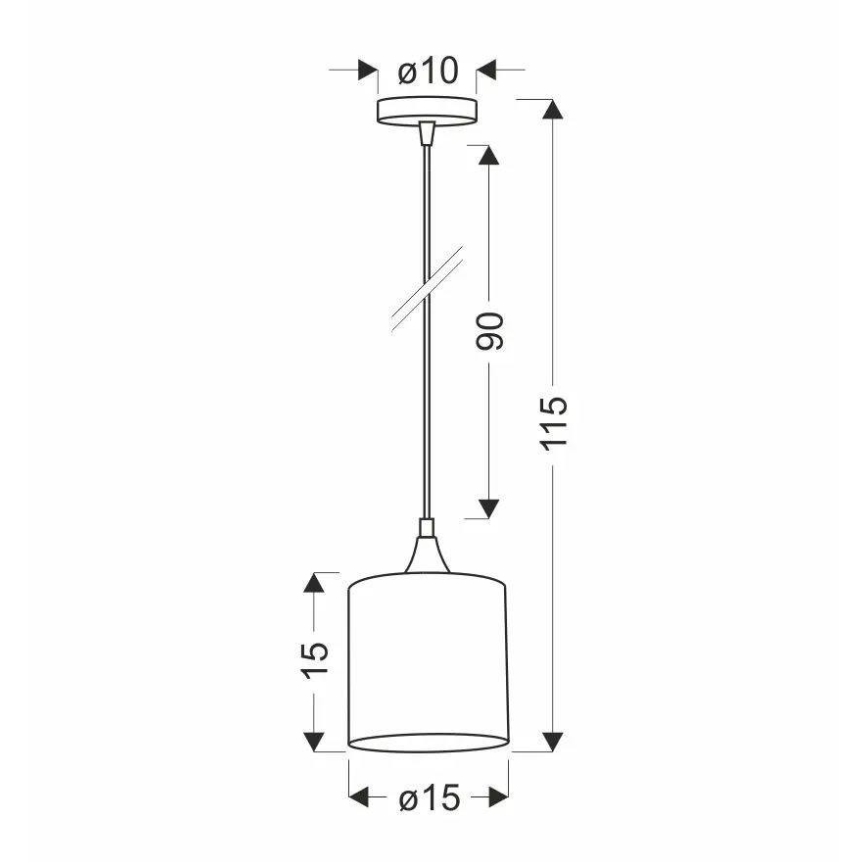 Lampadario a sospensione con filo PATTI 1xE27/60W/230V diametro 15 cm verde