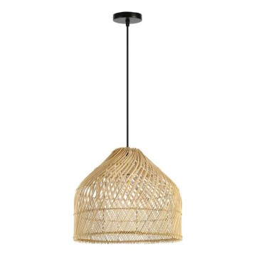 Lampadario a sospensione con filo PELO 1xE27/40W/230V diametro 40 cm rattan