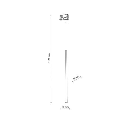 Lampadario a sospensione con filo per sistema a binario trifase PIANO 1xG9/8W/230V oro/nero