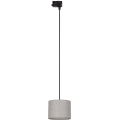 Lampadario a sospensione con filo per sistema a binario trifase TRACER 1xE27/15W/230V diametro 20 cm nero/grigio