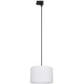 Lampadario a sospensione con filo per sistema a binario trifase TRACER 1xE27/15W/230V diametro 30 cm nero/bianco
