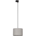 Lampadario a sospensione con filo per sistema a binario trifase TRACER 1xE27/15W/230V diametro 30 cm nero/grigio