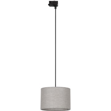 Lampadario a sospensione con filo per sistema a binario trifase TRACER 1xE27/15W/230V diametro 30 cm nero/grigio
