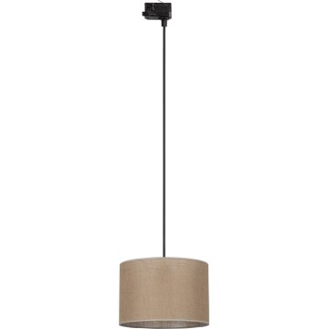 Lampadario a sospensione con filo per sistema a binario trifase TRACER 1xE27/15W/230V diametro 30 cm nero/marrone