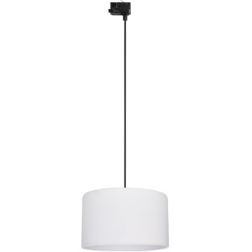 Lampadario a sospensione con filo per sistema a binario trifase TRACER 1xE27/15W/230V diametro 38 cm nero/bianco